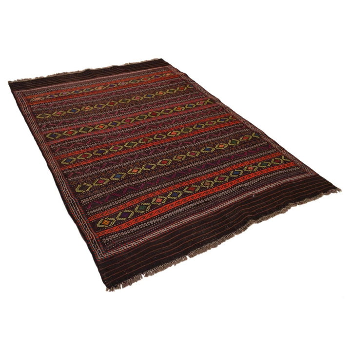 Afghan Laghari Kilim Rug 4' 9" x 6' 7" Flat-Weave | No. AL99968