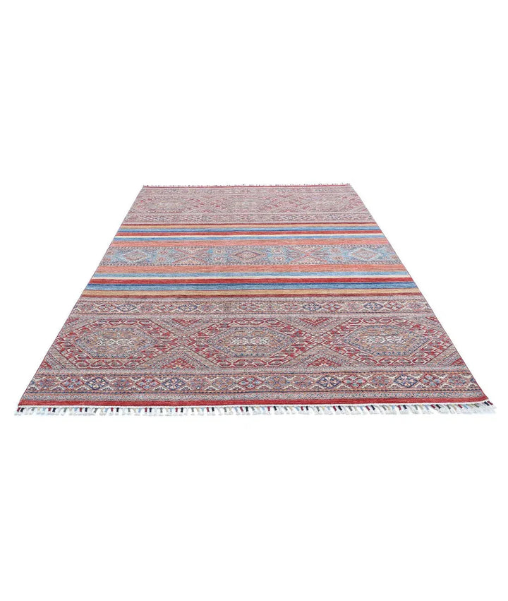 Afghan Khurjeen Rug 6' 7" x 9' 7" Hand-Knotted | No. AT10012