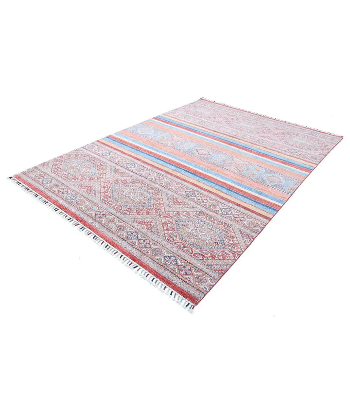 Afghan Khurjeen Rug 6' 7" x 9' 7" Hand-Knotted | No. AT10012