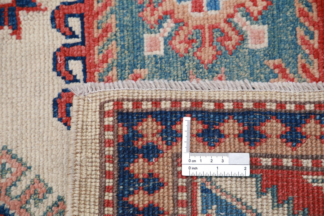 Afghan Kazak Rug 4' 2" x 6' 0" Hand-Knotted | No. AT10063
