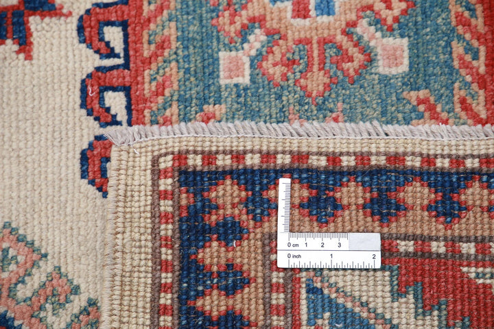 Afghan Kazak Rug 4' 2" x 6' 0" Hand-Knotted | No. AT10063