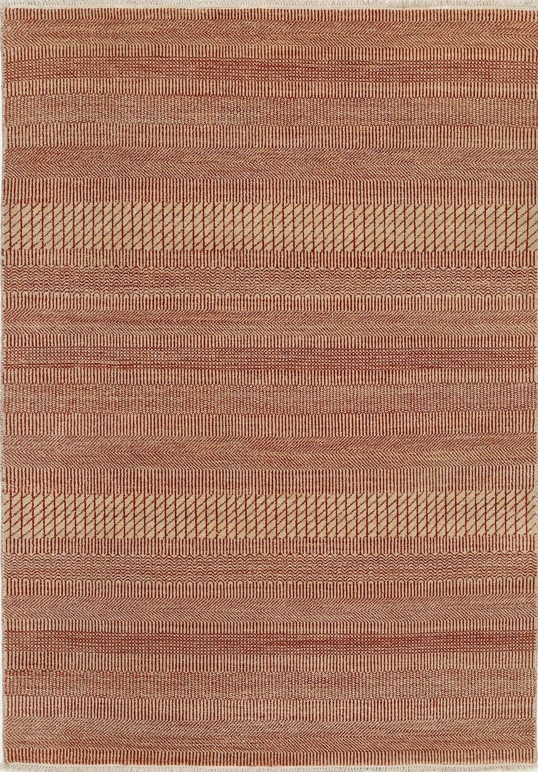 Rust Indian Ziegler Rug 4' 1" x 5' 11" Hand-Knotted | No. AT10147