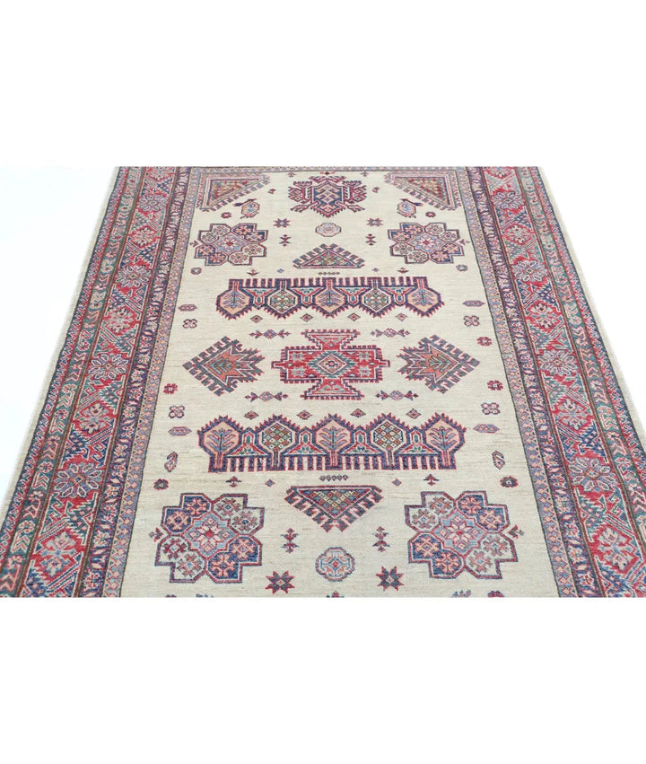 Afghan Royal Kazak Rug 4' 10" x 7' 3" Hand-Knotted | No. AT10148