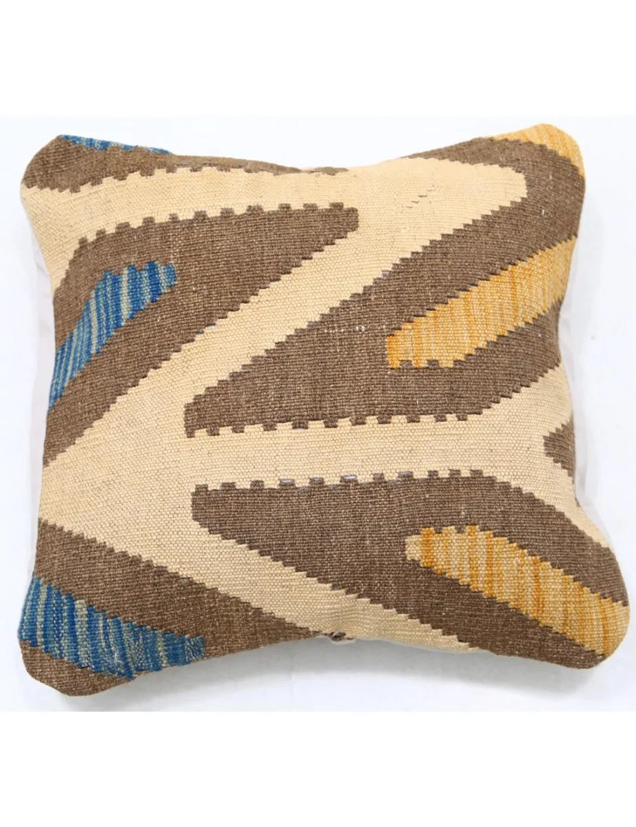 Hand Woven Tribal  Wool Pillow 1' 5" x 1' 5" - No. AT10167