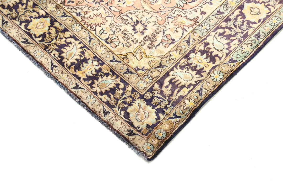 Blue Oriental Qum Rug 3'4" x 4'10" Hand-Knotted | No. AT10178