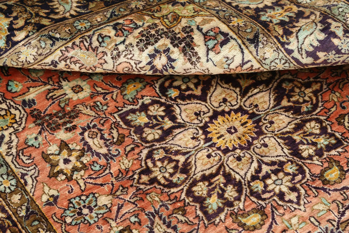 Blue Oriental Qum Rug 3'4" x 4'10" Hand-Knotted | No. AT10178