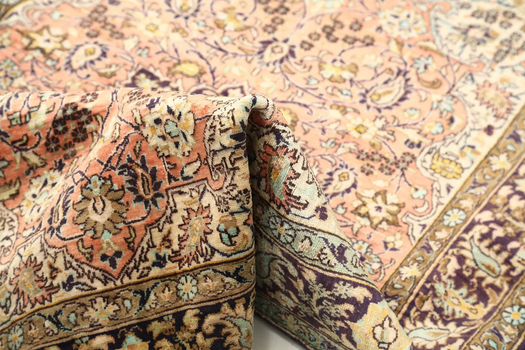 Blue Oriental Qum Rug 3'4" x 4'10" Hand-Knotted | No. AT10178