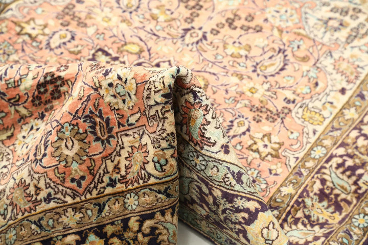 Blue Oriental Qum Rug 3'4" x 4'10" Hand-Knotted | No. AT10178