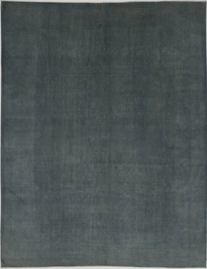 Blue Afghan Overdye Rug 9' 1" x 11' 8" Hand-Knotted | No. AT10332