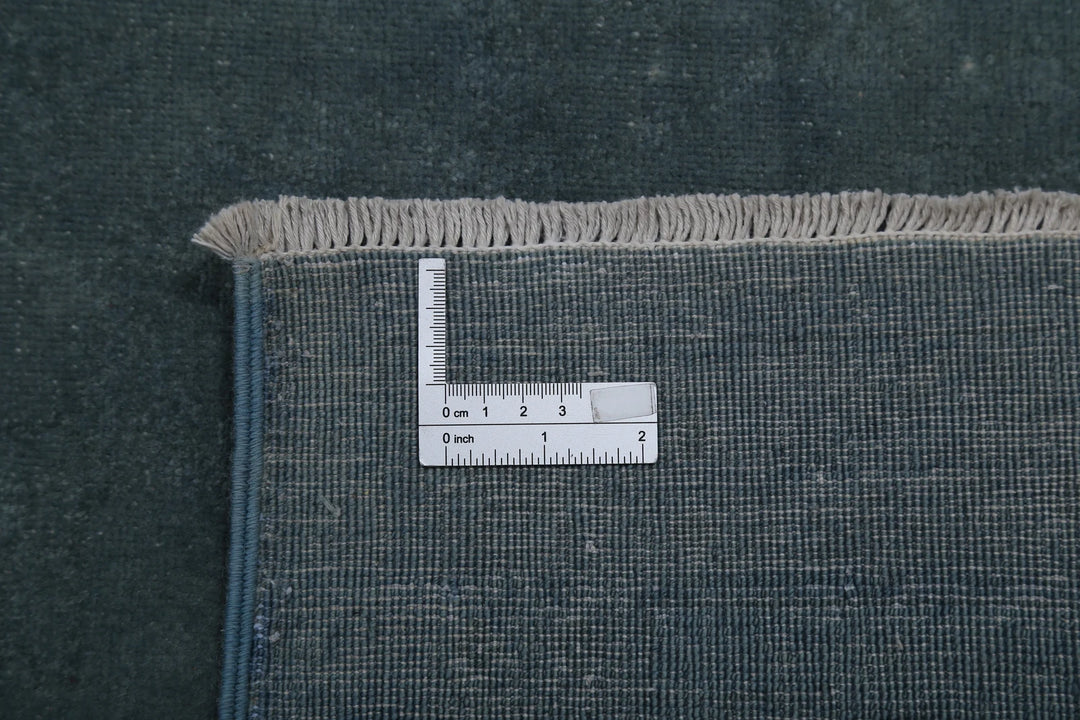 Blue Afghan Overdye Rug 9' 1" x 11' 8" Hand-Knotted | No. AT10332