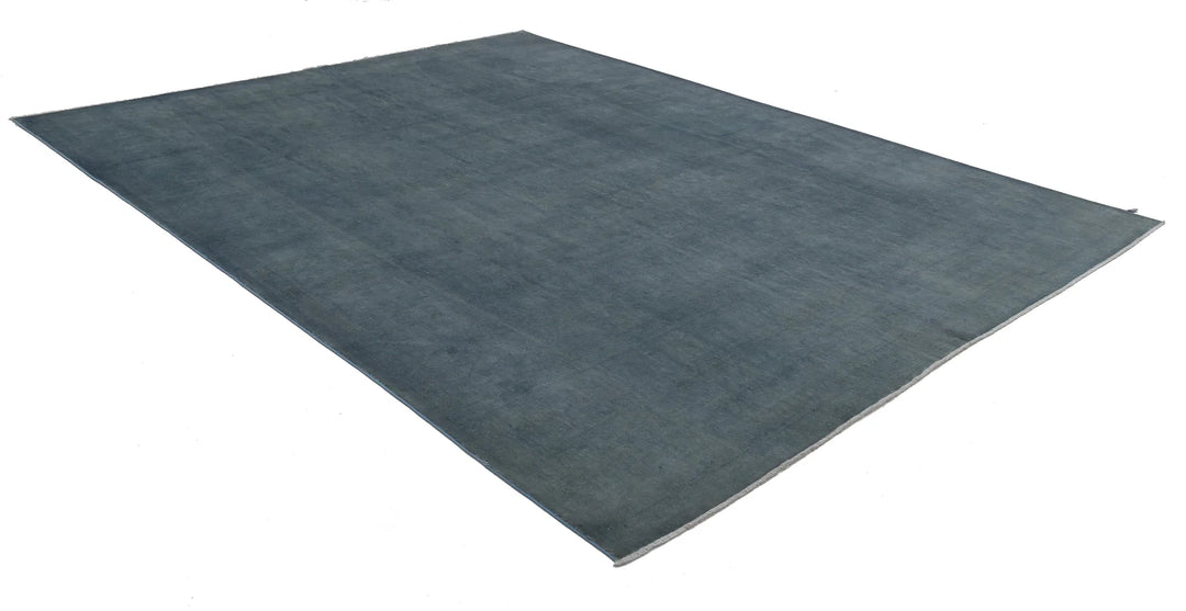 Blue Afghan Overdye Rug 9' 1" x 11' 8" Hand-Knotted | No. AT10332