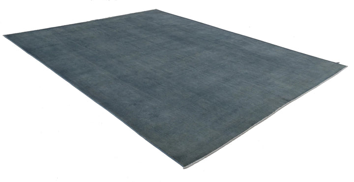Blue Afghan Overdye Rug 9' 1" x 11' 8" Hand-Knotted | No. AT10332