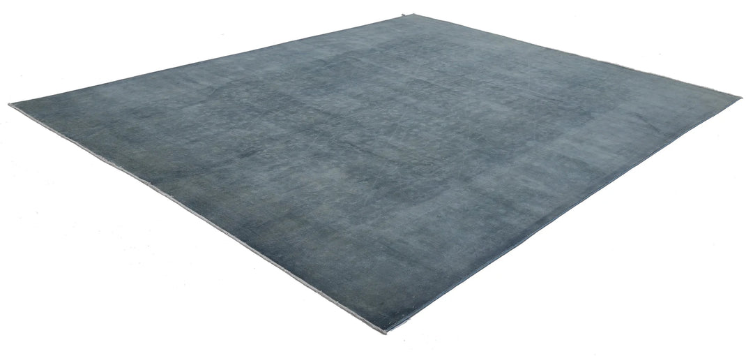 Blue Afghan Overdye Rug 9' 1" x 11' 8" Hand-Knotted | No. AT10332