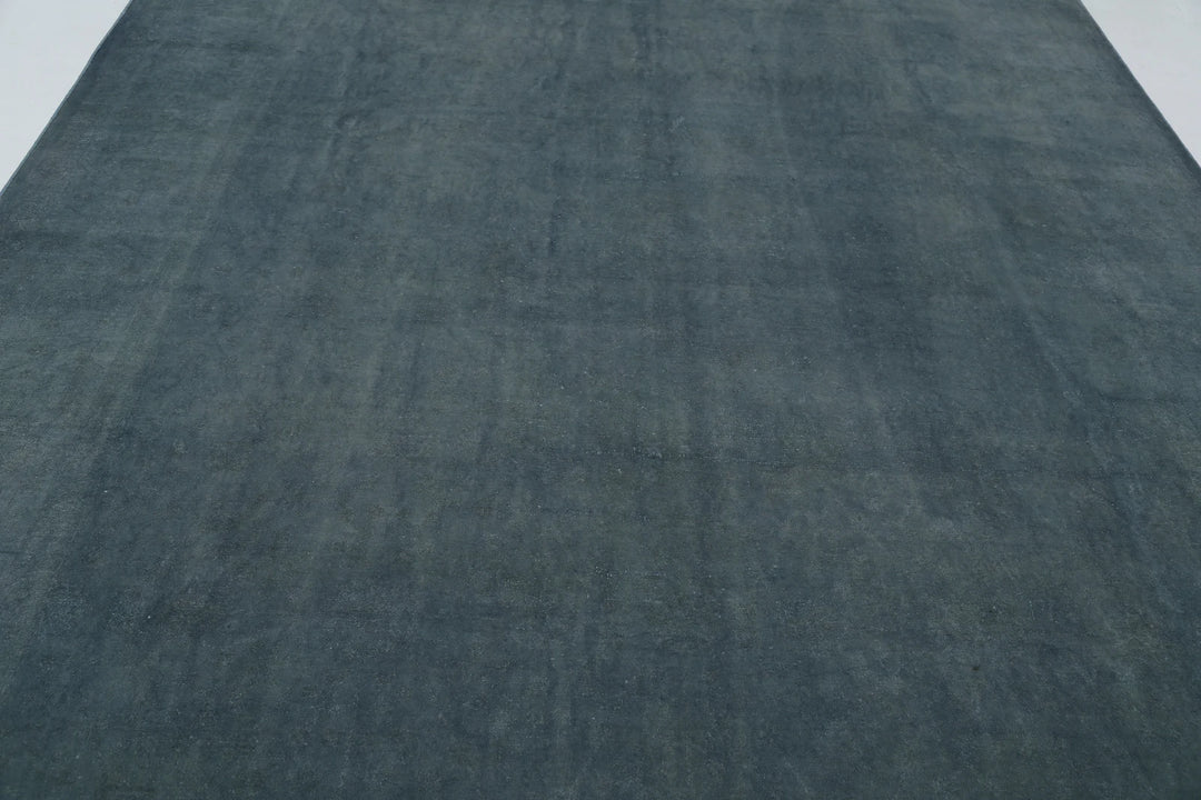 Blue Afghan Overdye Rug 9' 1" x 11' 8" Hand-Knotted | No. AT10332