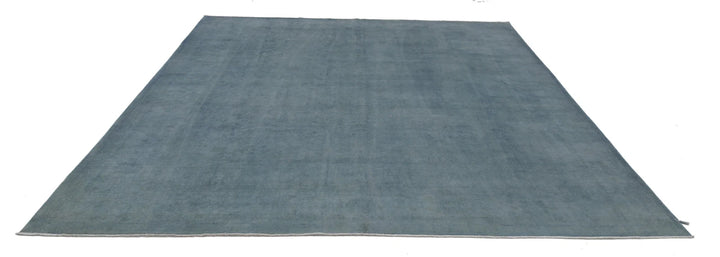 Blue Afghan Overdye Rug 9' 1" x 11' 8" Hand-Knotted | No. AT10332