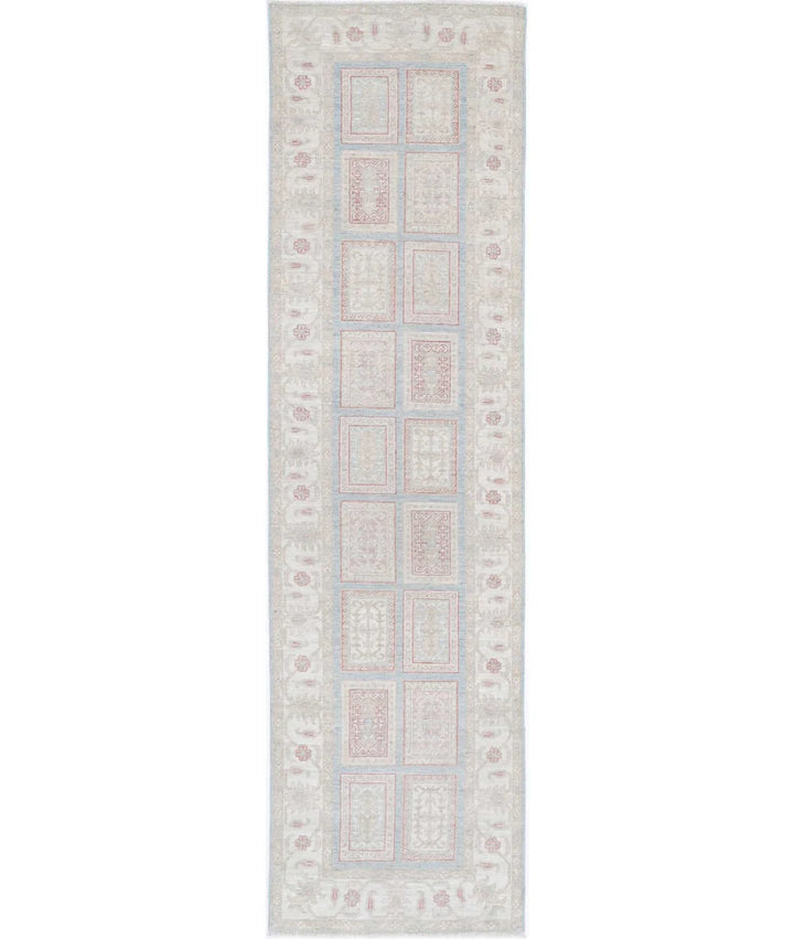Blue Afghan Serenity Rug 2' 7" x 9' 10" Hand-Knotted | No. AT10482