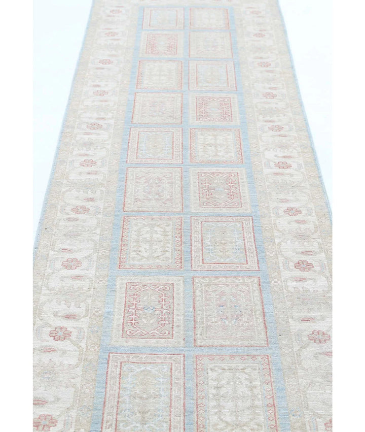 Blue Afghan Serenity Rug 2' 7" x 9' 10" Hand-Knotted | No. AT10482