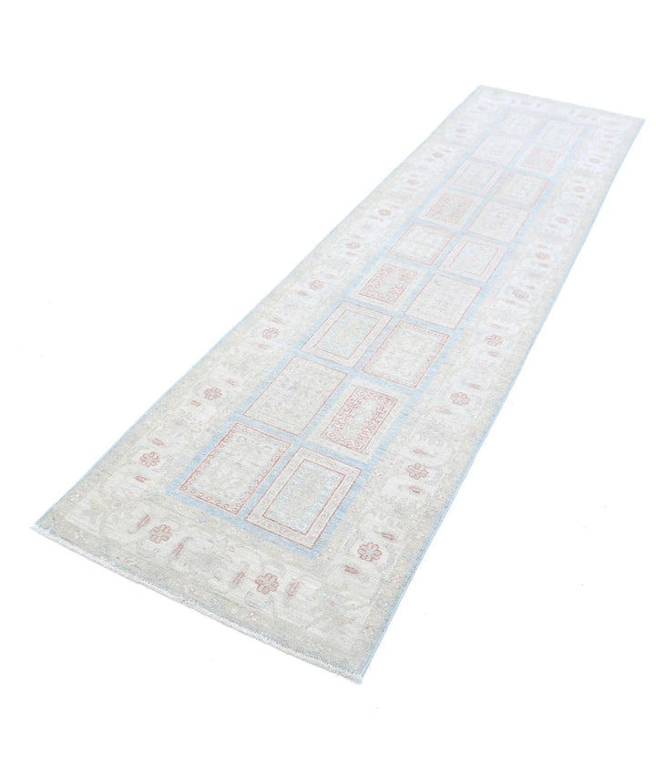 Blue Afghan Serenity Rug 2' 7" x 9' 10" Hand-Knotted | No. AT10482