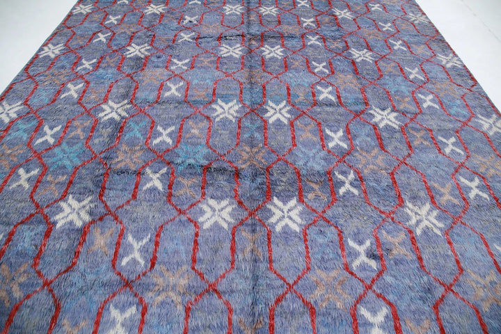Moroccan Tribal Rug 10' 7" x 13' 9" Hand-Knotted | No. AT10541