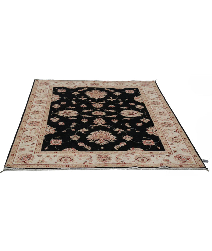 Afghan Ziegler Rug 4' 11" x 6' 3" Hand-Knotted | No. AT10588