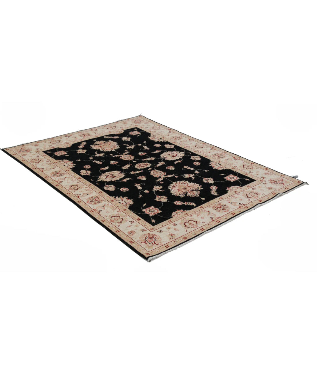 Afghan Ziegler Rug 4' 11" x 6' 3" Hand-Knotted | No. AT10588