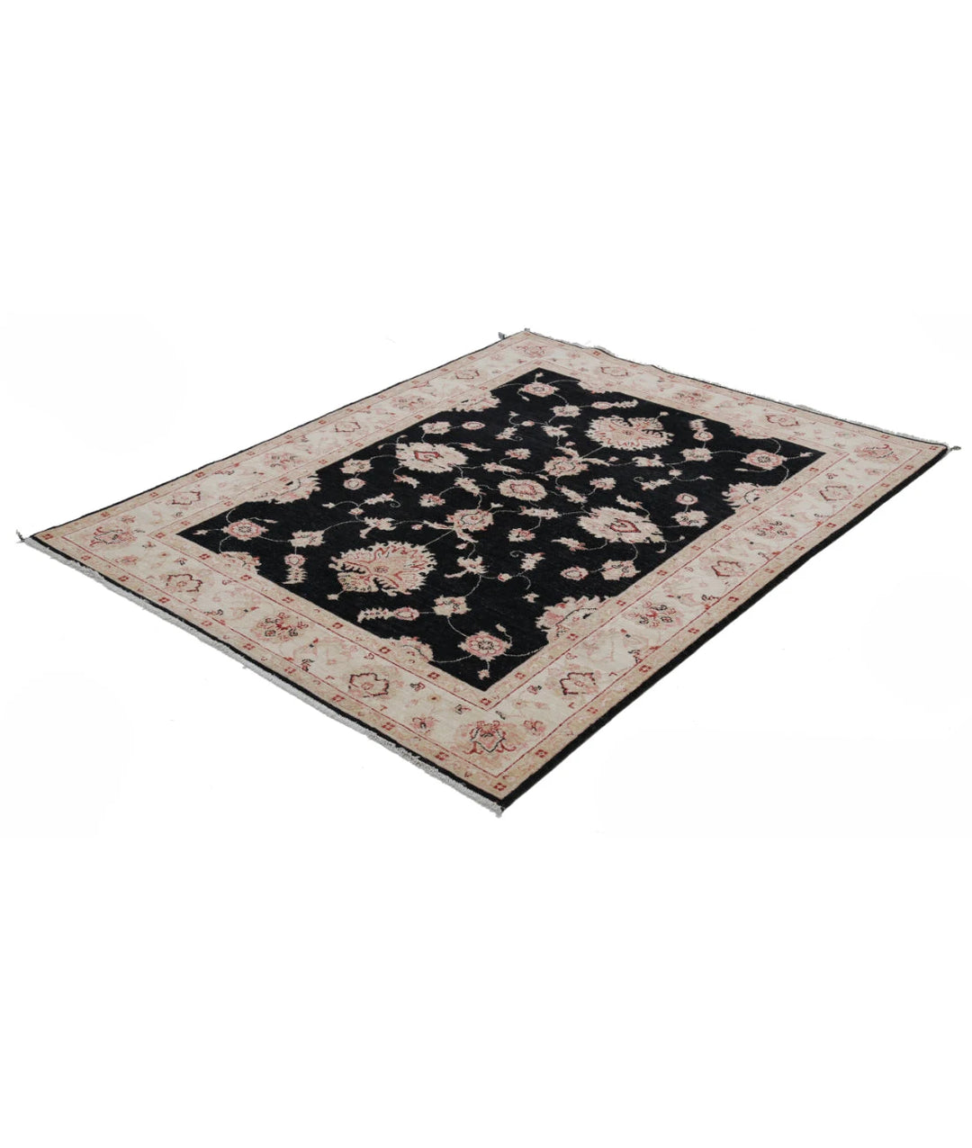 Afghan Ziegler Rug 4' 11" x 6' 3" Hand-Knotted | No. AT10588