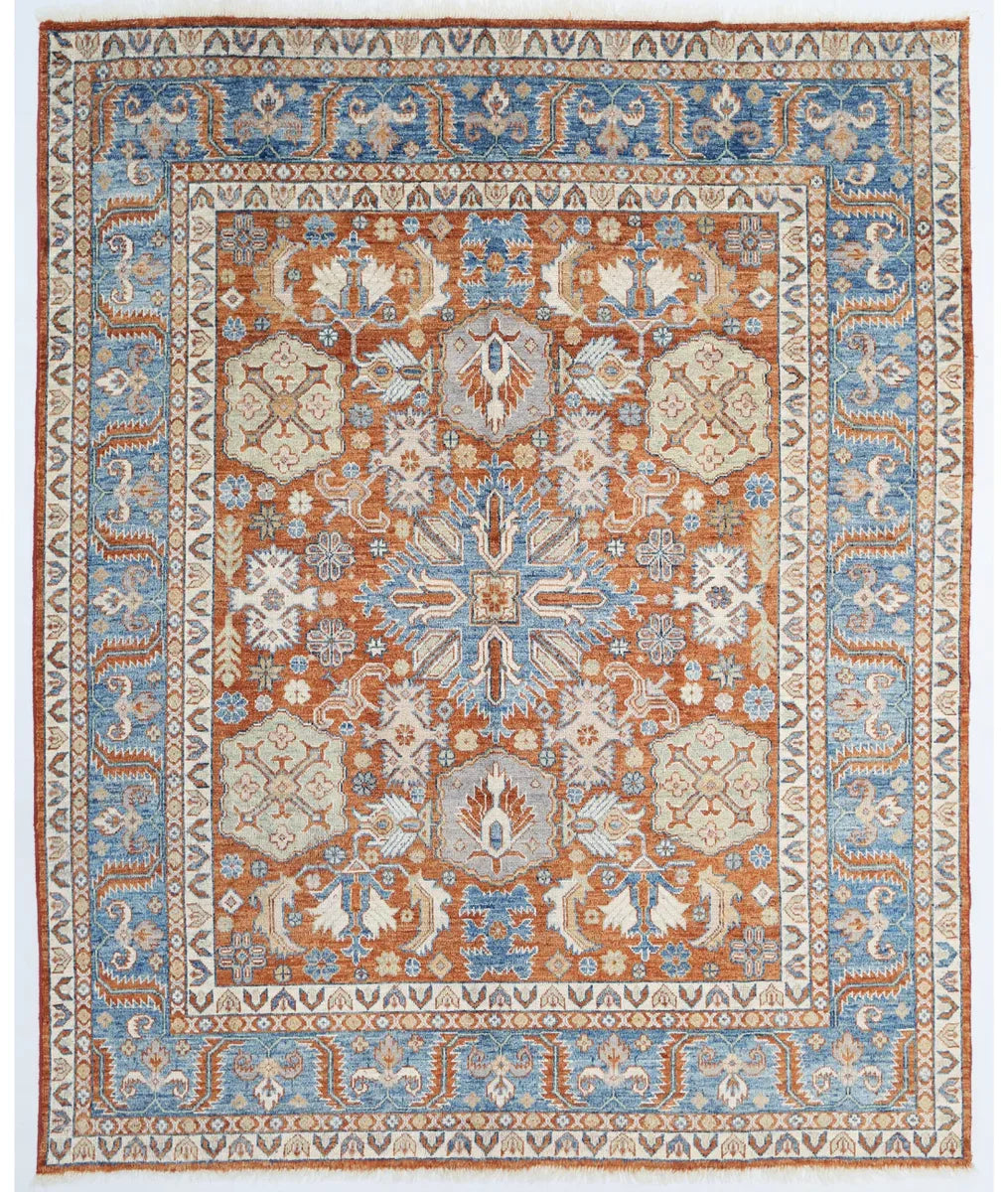 Rust Afghan Oushak Rug 8' 3" x 10' 0" Hand-Knotted | No. AT10625