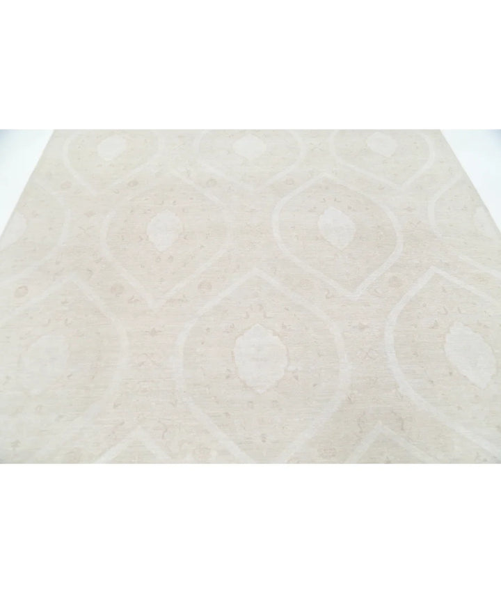 Brown Afghan Tabriz Rug 7'11" x 9'6" Hand-Knotted | No. AT10649