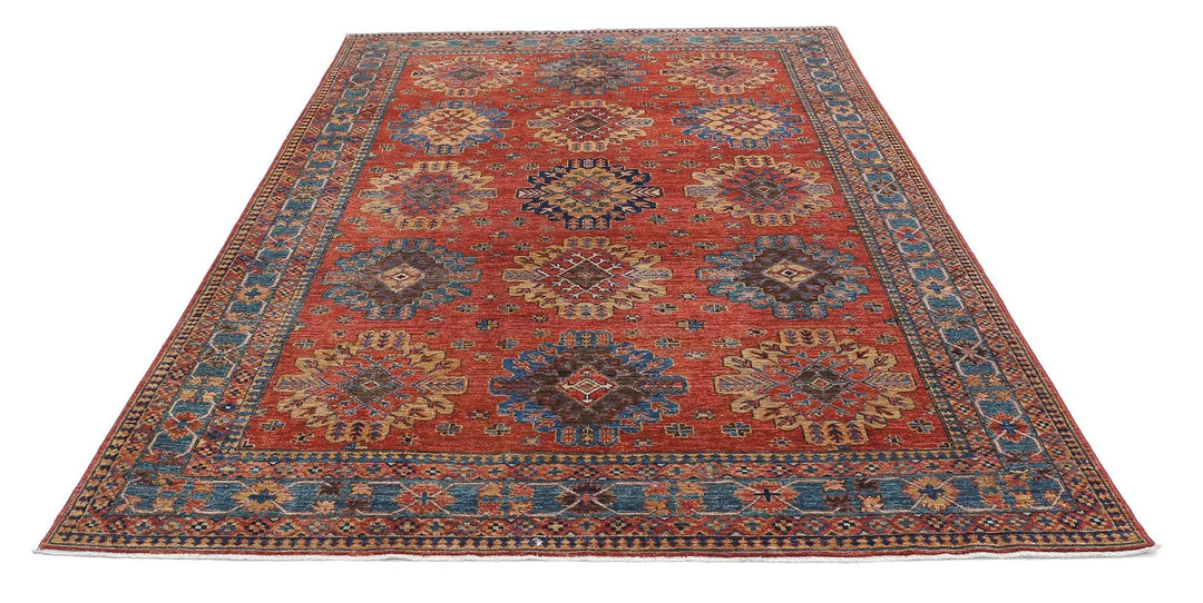 Afghan Humna Rug 6' 8" x 9' 10" Hand-Knotted | No. AT10715