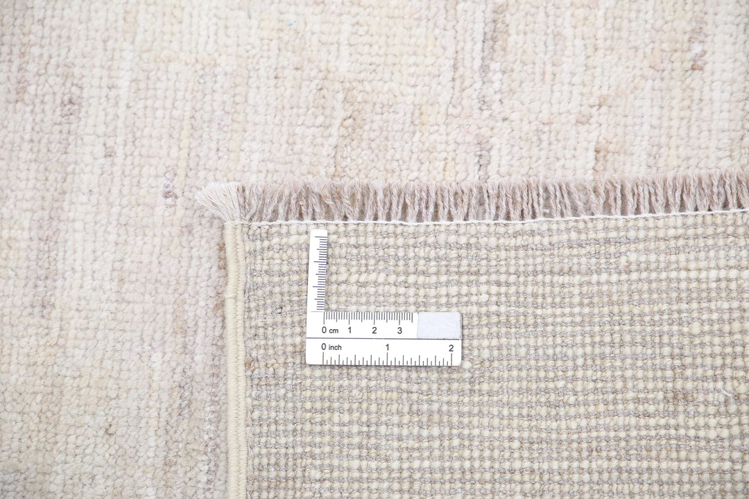 Ivory Afghan Oushak Rug 9' 1" x 11' 6" Hand-Knotted | No. AT10722