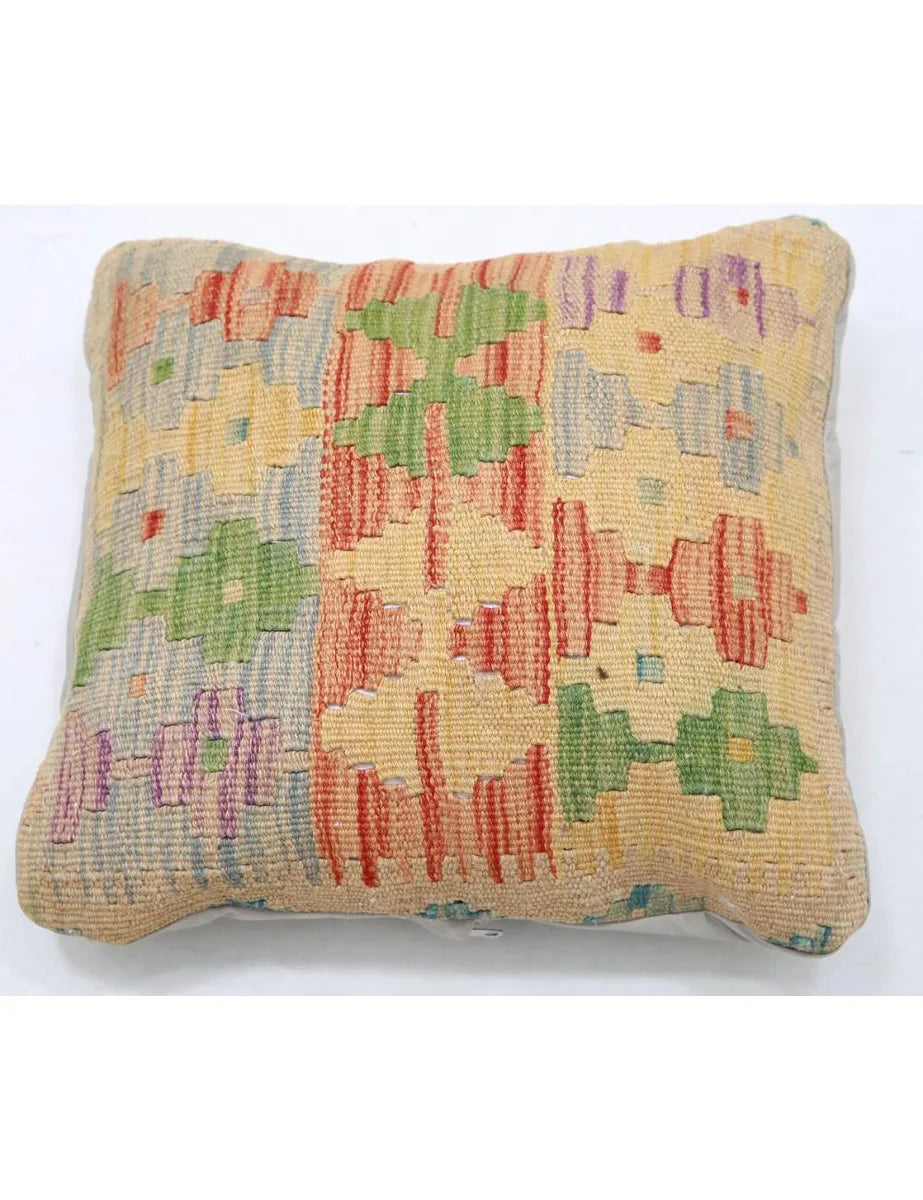Hand Woven Tribal  Wool Pillow 1' 5" x 1' 5" - No. AT10726
