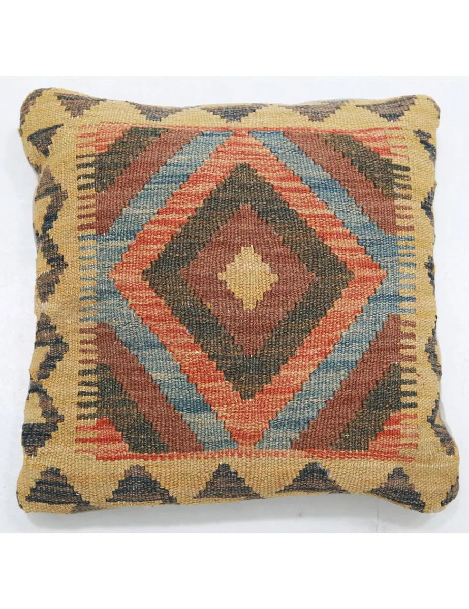 Afghan Tribal Pillow 1' 5" x 1' 5" Hand-Woven | No. AT10927