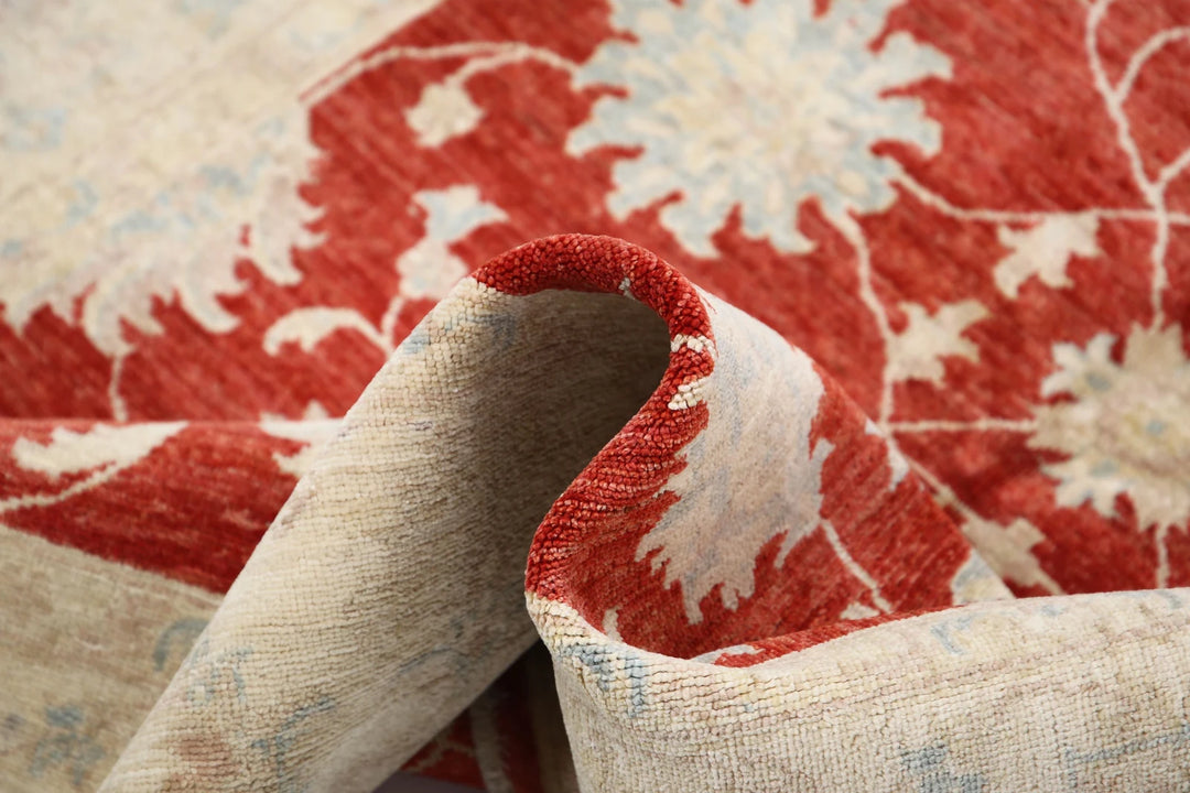 Afghan Ziegler Rug 5' 0" x 6' 9" Hand-Knotted | No. AT10950
