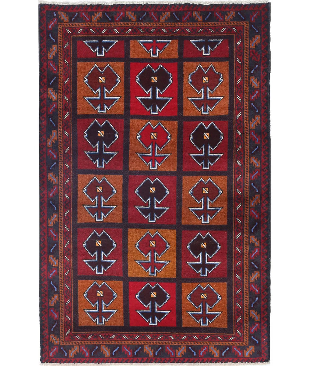Hand Knotted Tribal Baluch Wool Rug 2' 11" x 4' 5" - No. AT11039