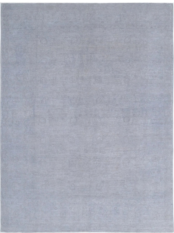 Grey Afghan Overdye Rug 9' 0" x 12' 4" Hand-Knotted | No. AT11076