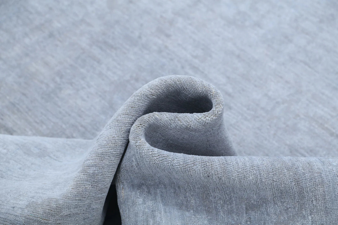 Grey Afghan Overdye Rug 9' 0" x 12' 4" Hand-Knotted | No. AT11076