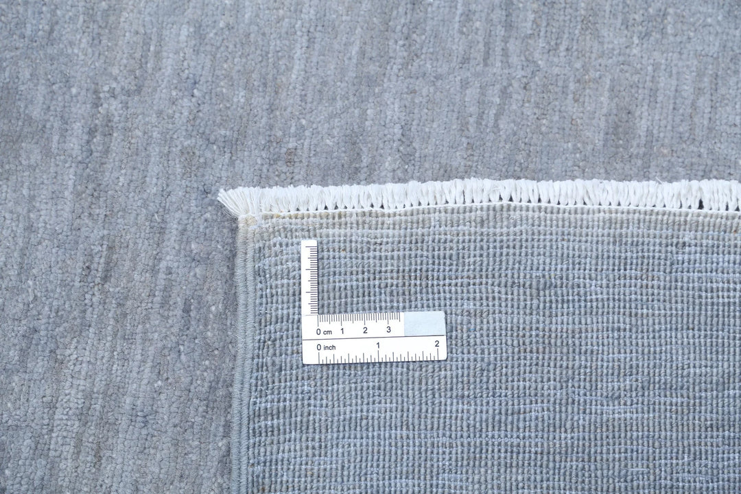 Grey Afghan Overdye Rug 9' 0" x 12' 4" Hand-Knotted | No. AT11076