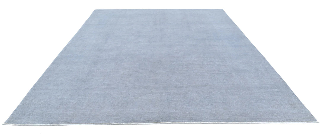 Grey Afghan Overdye Rug 9' 0" x 12' 4" Hand-Knotted | No. AT11076