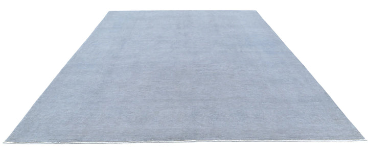 Grey Afghan Overdye Rug 9' 0" x 12' 4" Hand-Knotted | No. AT11076