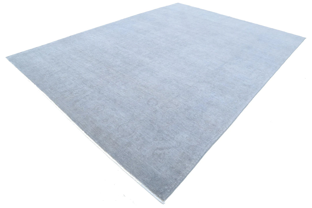 Grey Afghan Overdye Rug 9' 0" x 12' 4" Hand-Knotted | No. AT11076