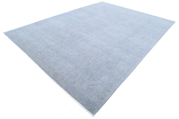 Grey Afghan Overdye Rug 9' 0" x 12' 4" Hand-Knotted | No. AT11076