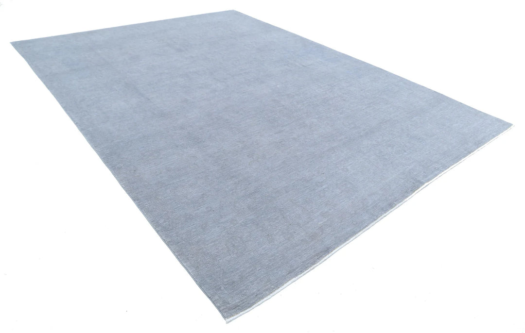 Grey Afghan Overdye Rug 9' 0" x 12' 4" Hand-Knotted | No. AT11076