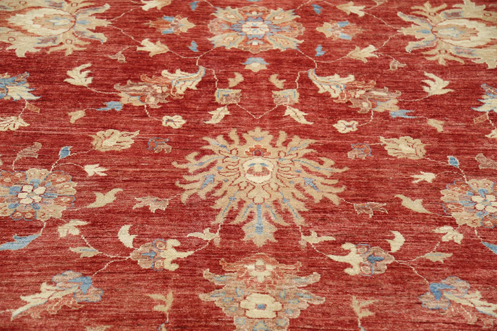 Afghan Ziegler Rug 10' 2" x 12' 9" Hand-Knotted | No. AT11080