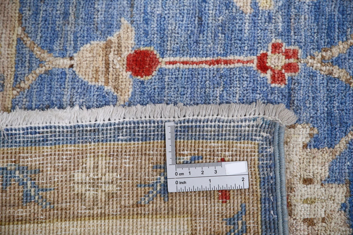 Blue Afghan Ziegler Rug 5'7" x 7'11" Hand-Knotted | No. AT11171