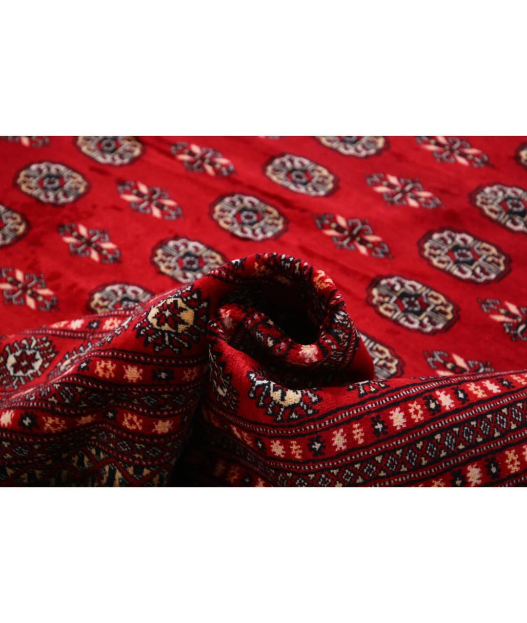 Red & Green Pakistani Bokhara Rug 12' 0" x 17' 9" Hand-Knotted | No. AT11292