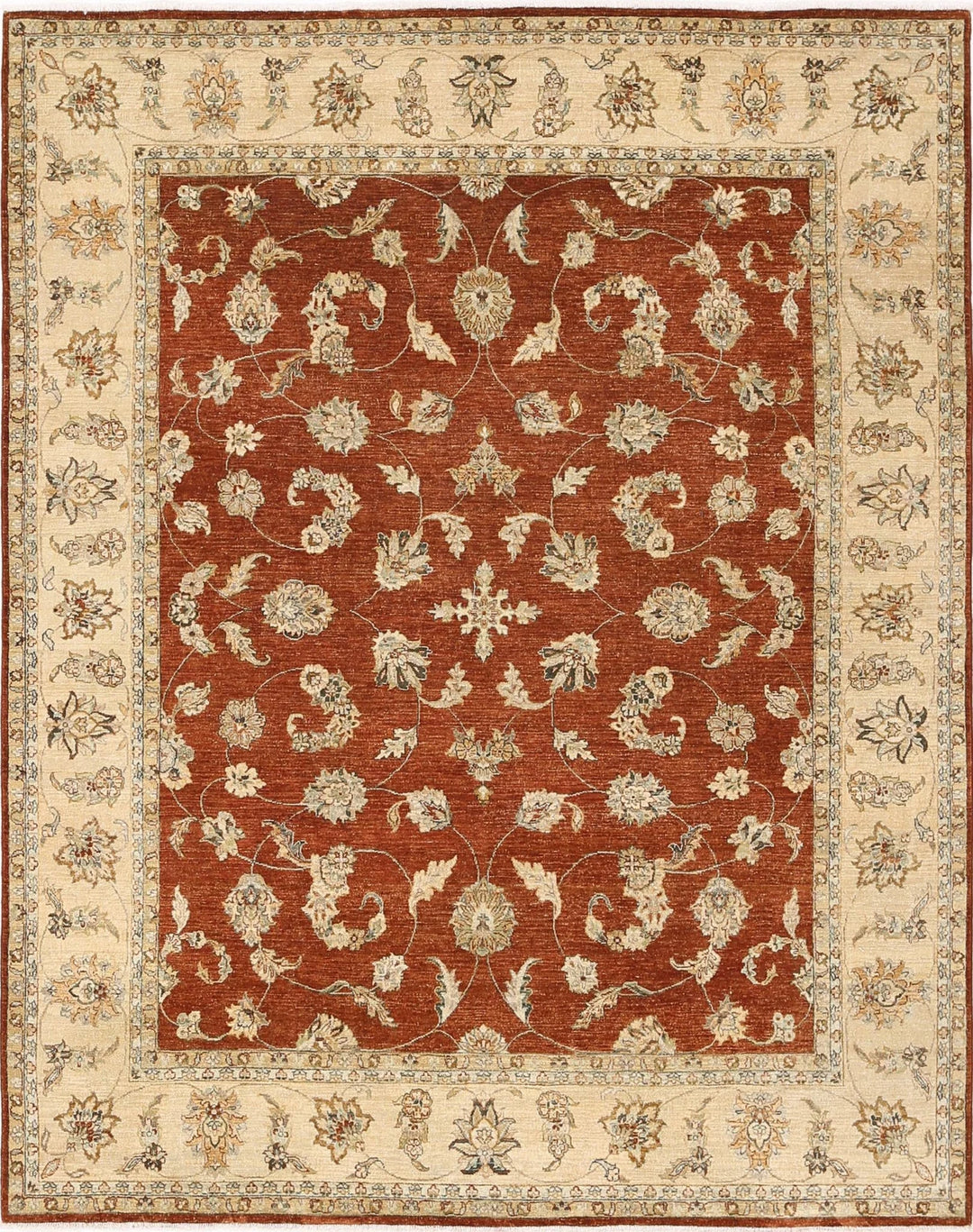 Rust Indian Ziegler Rug 7' 11" x 10' 0" Hand-Knotted | No. AT11313
