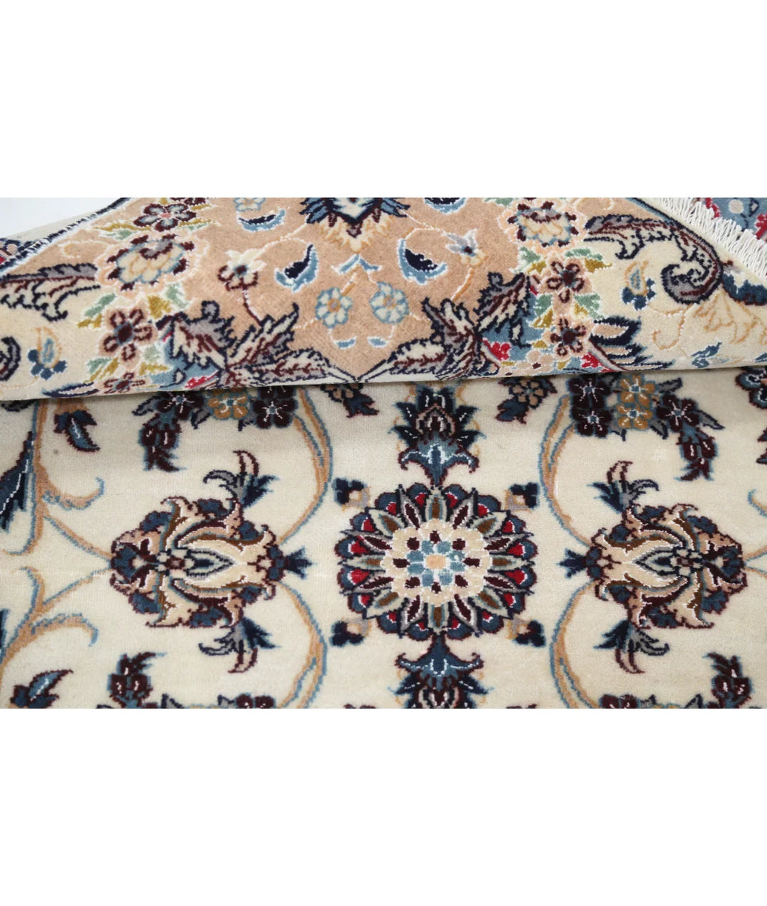 Ivory Persian Nain Rug 3' 6" x 5' 2" Hand-Knotted | No. AT11325