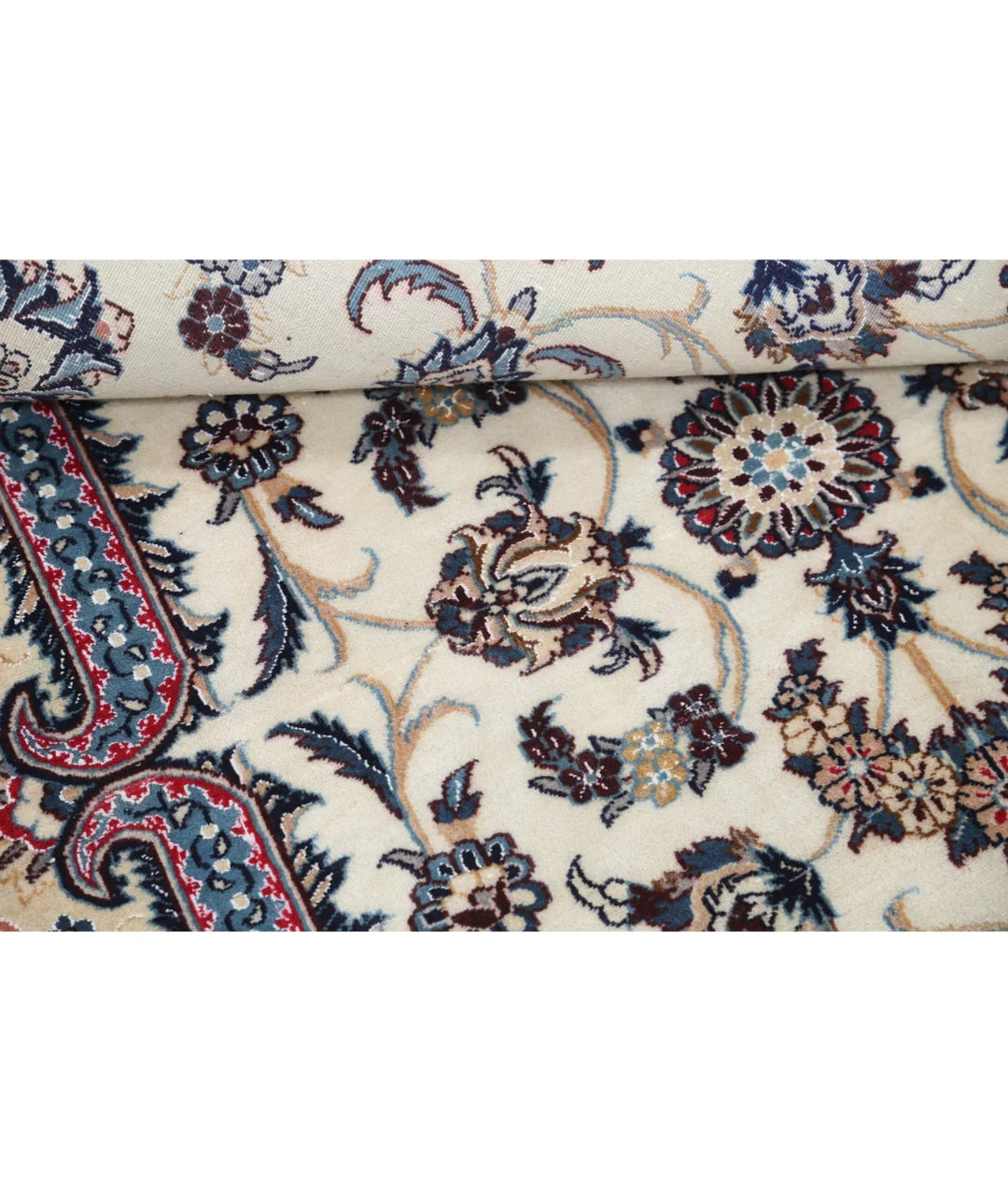 Ivory Persian Nain Rug 3' 6" x 5' 2" Hand-Knotted | No. AT11325