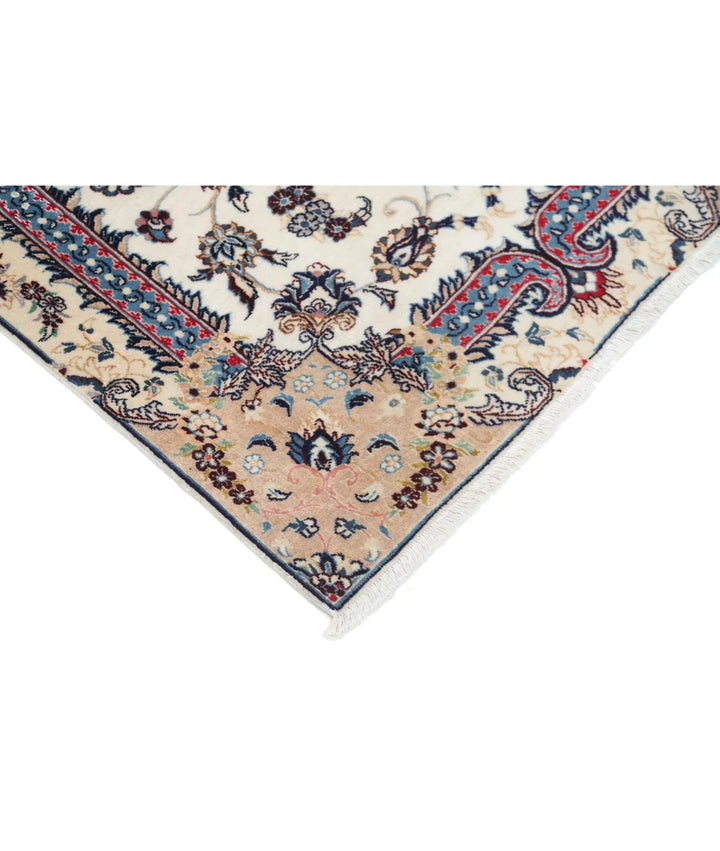 Ivory Persian Nain Rug 3' 6" x 5' 2" Hand-Knotted | No. AT11325