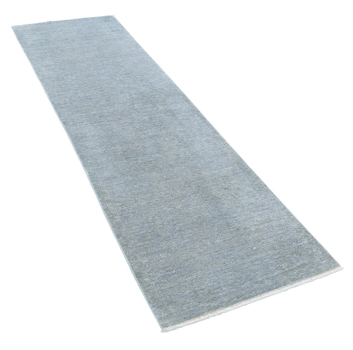 Grey Afghan Overdye Rug 2' 3" x 8' 0" Hand-Knotted | No. AT11335